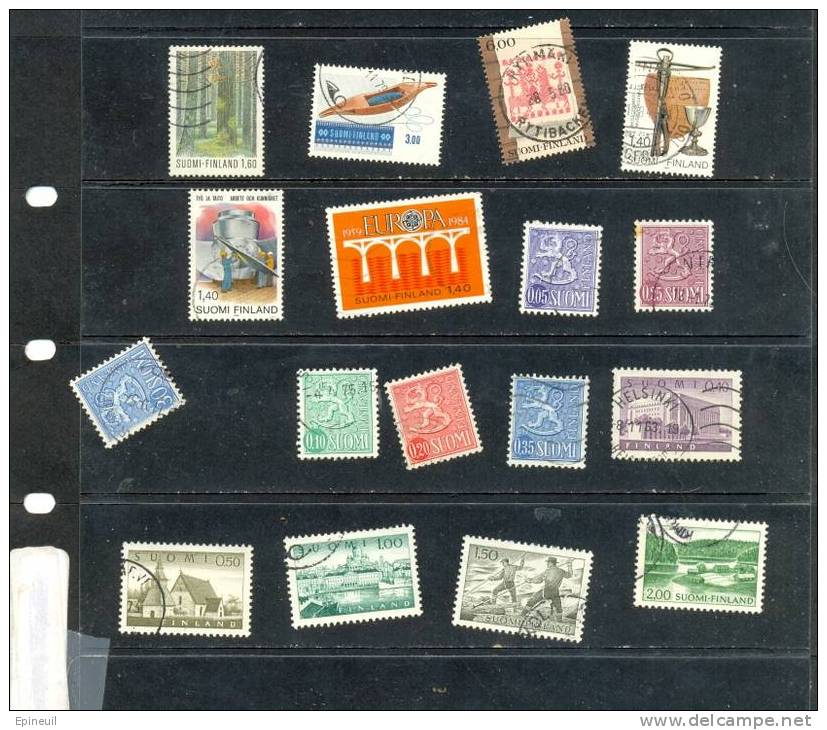 FINLANDE 17 TIMBRES OBLITERES  DIVERS - Sammlungen