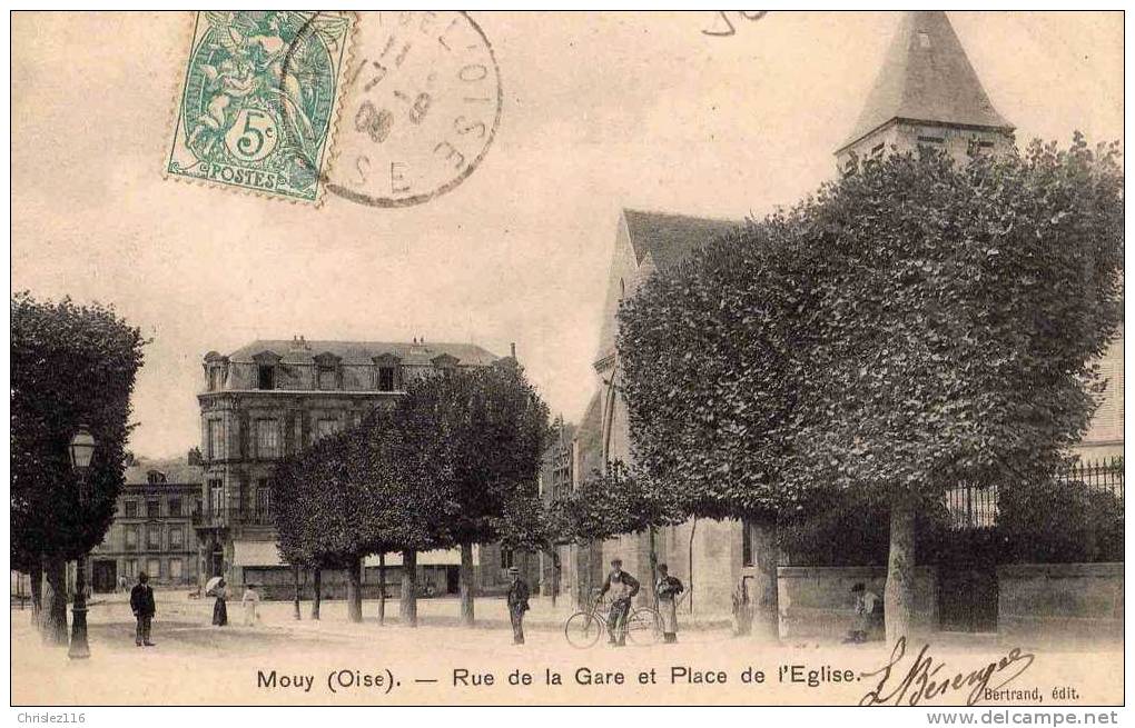 60 MOUY Rue De La Gare   Joli Plan Animé  1906 - Mouy