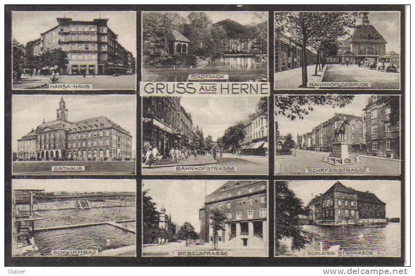 Gruss Aus HERNE - Bahnhofsgebaude - Hansa-Haus - Bebelstrasse - Rathaus - Schwimmbad - Arnsberg
