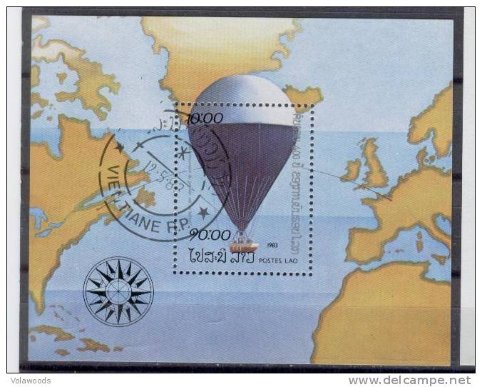 Laos - Foglietto Usato: 2° Centenario Della Mongolfiera - Montgolfier