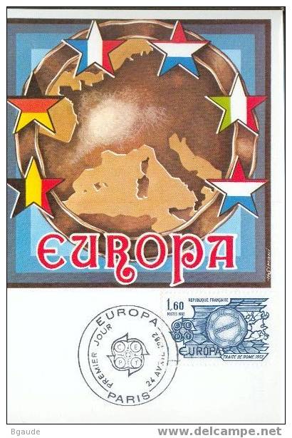 FRANCE CARTE MAXIMUM  EUROPA CEPT 1982 NUM YVERT 2207 LE TRAITE DE ROME - 1982