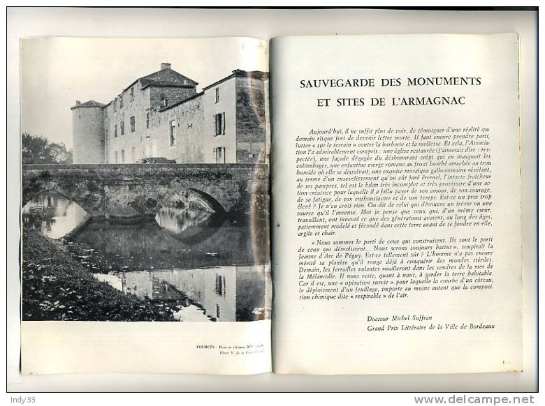 - SAUVEGARDE DES MONUMENTS ET DES SITES DE L'ARMAGNAC . (SANS EDITION) - Archeology