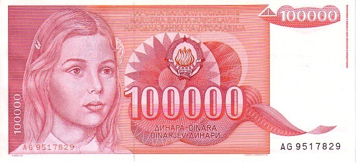 YOUGOSLAVIE   100 000 Dinara   Daté Du 01-05-1989   Pick 97     ***** BILLET  NEUF ***** - Yugoslavia