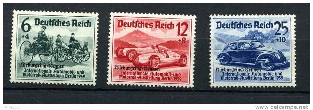 AUTOS  NORBURGRING 1939      Yvert 627/629 * Neuf    Cote 120 € Mit Falz - Unused Stamps