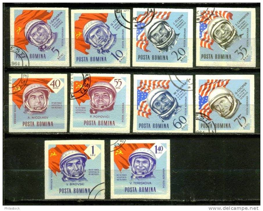 ROUMANIE POSTE AERIENNE N° 199 A 208 Obl. - Used Stamps