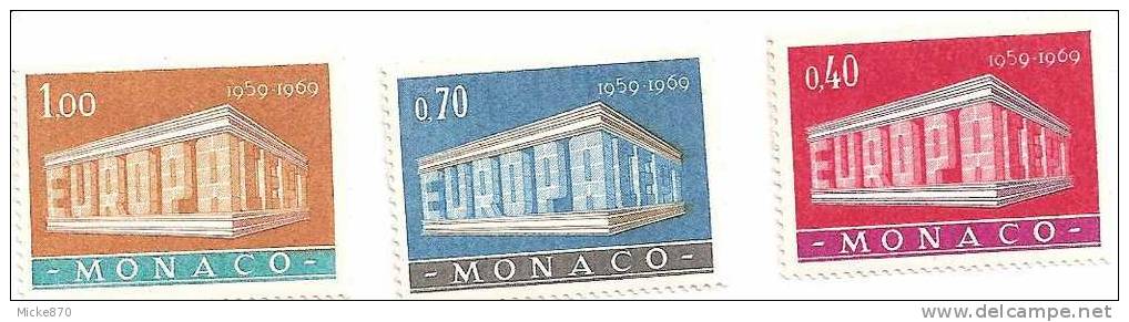 Monaco N°789 à 791 Neuf** Europa 1969 - 1969