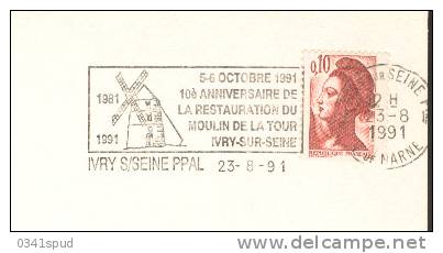 1991 France 94 Ivry Sur Seine  Moulin Mulino Windmill - Moulins