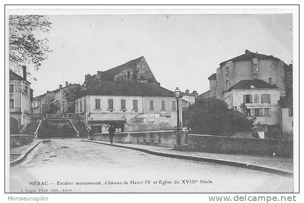 47 )FL) NERAC, Escalier Monumental, Chateau De Henri IV Et Eglise Du XVIII Siècle - Nerac