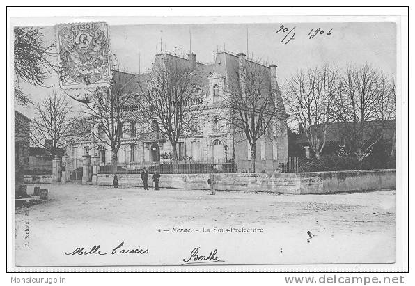 47 )FL) NERAC, La Sous Préfecture, N° 4, Animée ** - Nerac