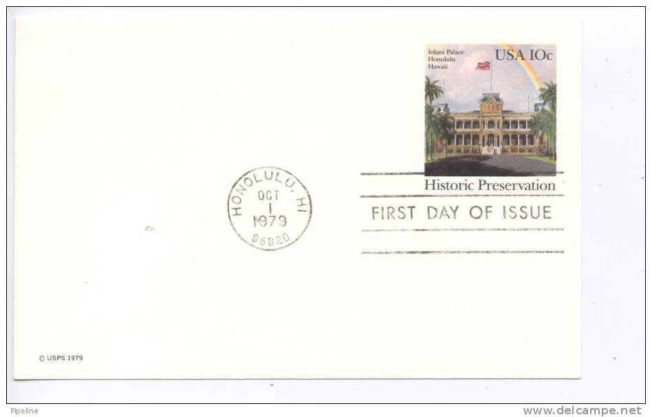 USA Postal Stationery FDC Historic Preservation 1-10-1979 - 1981-00