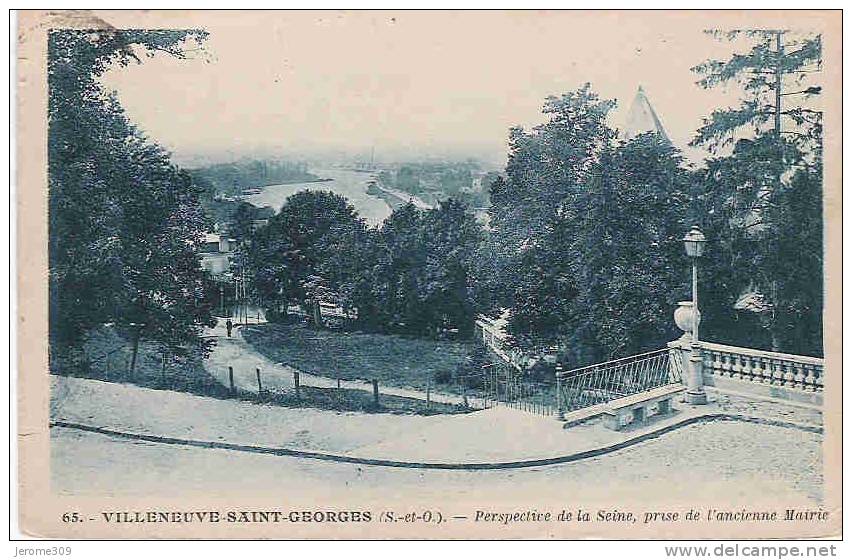 VILLENEUVE-SAINT-GEORGES - (94190) - CPA - Perspective De La Seine Prise De L'ancienne Mairie - Villeneuve Saint Georges