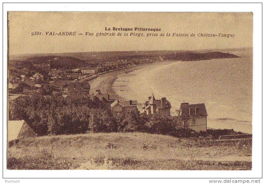 F3123 - VAL-ANDRE - Vue Générale De La Plage, Prise De La Falaise De Château-Tanguy - Pléneuf-Val-André