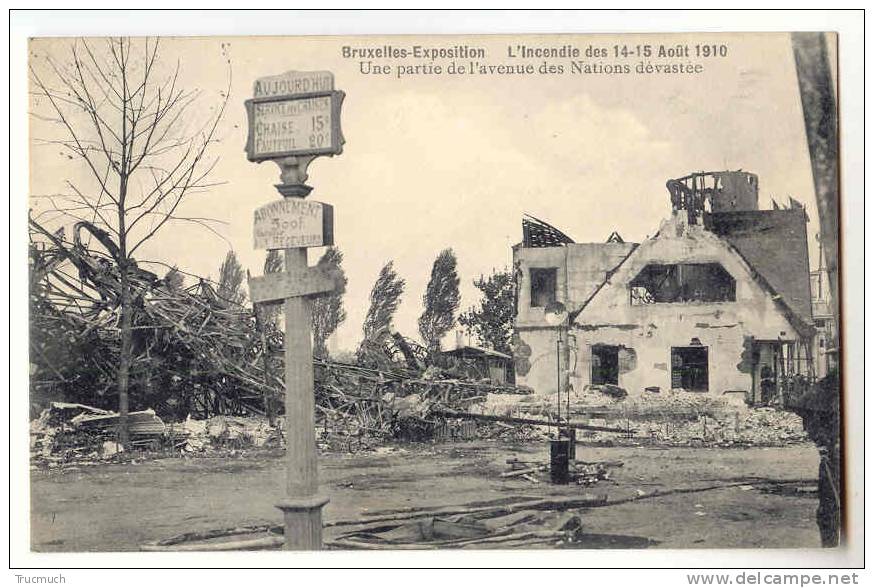 C2538 - Bruxelles-Exposition - Incendie Des 14-15 Août 1910 - - Catastrophes