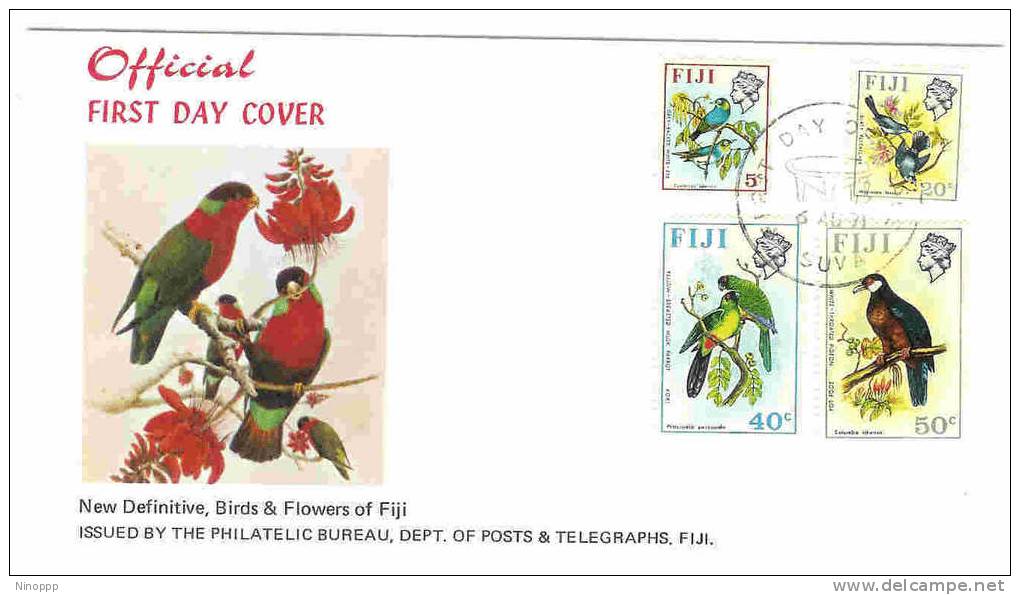 Fiji-1971 Birds Definitive (6 August)  FDC - Fidji (1970-...)