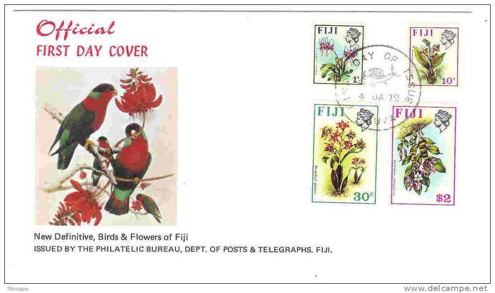 Fiji-1972 Birds Definitive (4 January)  FDC - Fiji (1970-...)