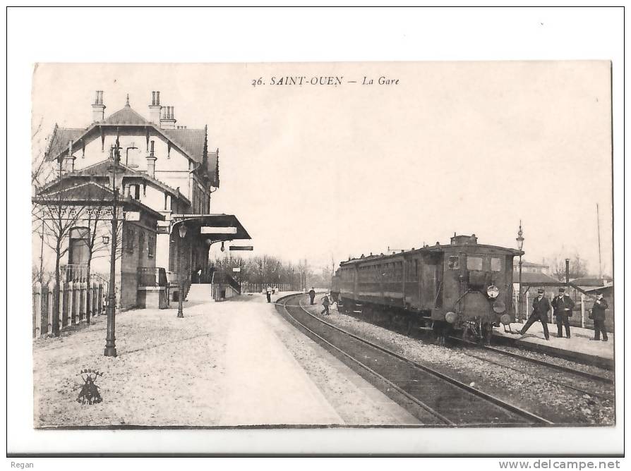 CPA----93---- Saint Ouen----GARE---RAILS---TRAIN- - Saint Ouen