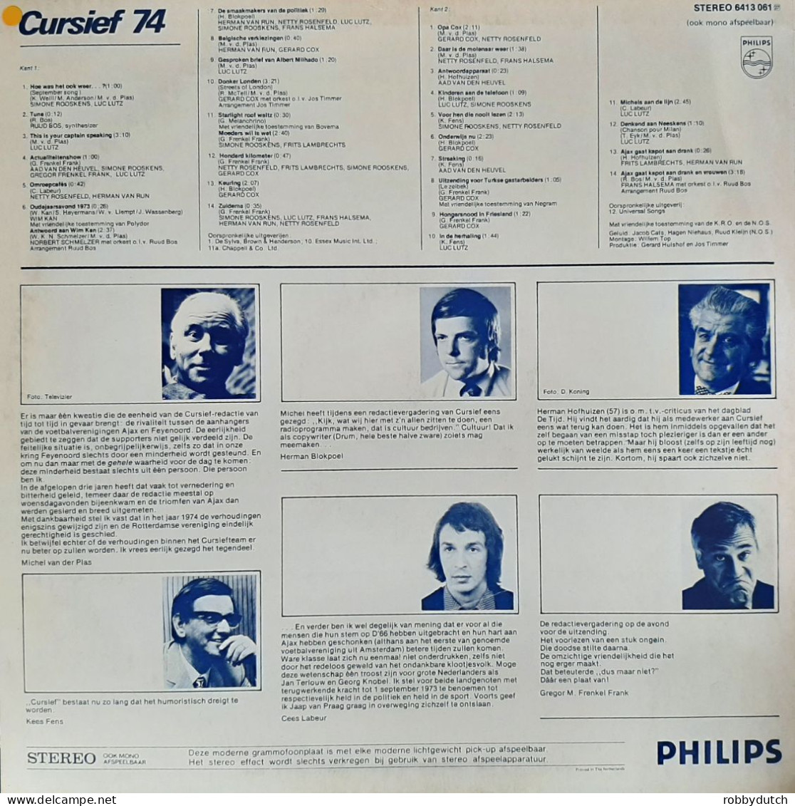 * LP * CURSIEF 74 - GERARD COX / LUC LUTZ / FRANS HALSEMA E.a. - Comiques, Cabaret