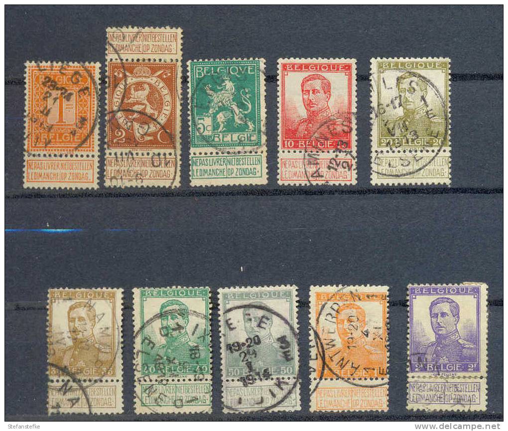 Belgie Ocb Nr : 108 - 117 Gestempeld  (zie Scan) - 1912 Pellens