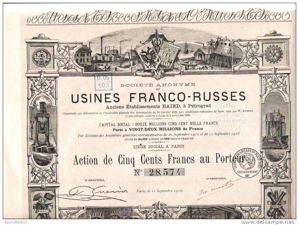 USINES FRANCO RUSSES .PETROGRAD - Russia