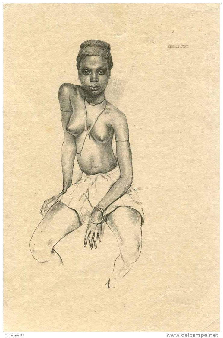 GUINEE - IMPERIO PORTUGUES - POSSESSION Du PORTUGAL - IGNEZ - BAILARINA BIJAGOZ - FEMME - NU- NUDE -DESSIN De E. MALTA - Guinea-Bissau