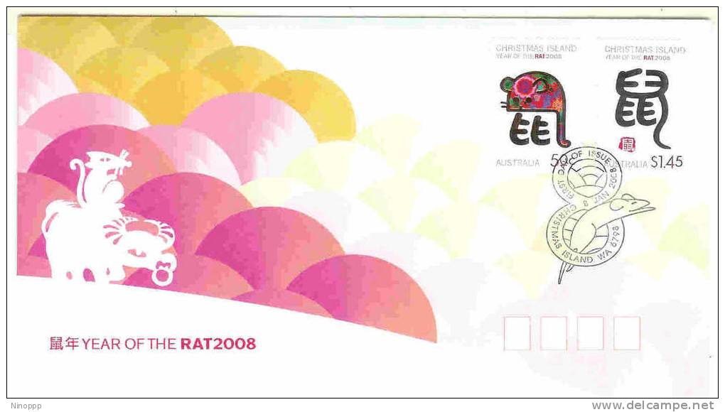 Christmas Island-2008 Year Of The Rat FDC - Christmas Island