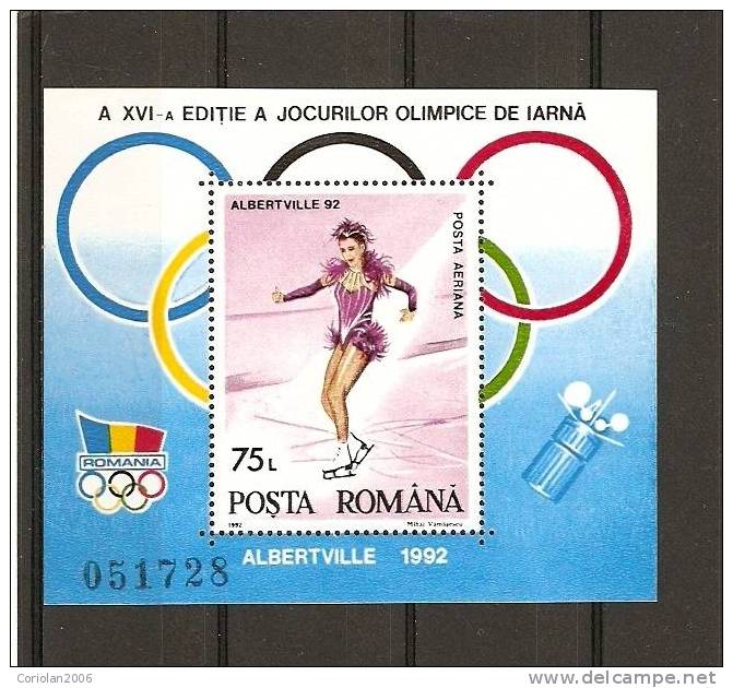 Romania 1992 MNH /  O. Games Albertville / 8 Val + Perforated MS - Winter (Other)
