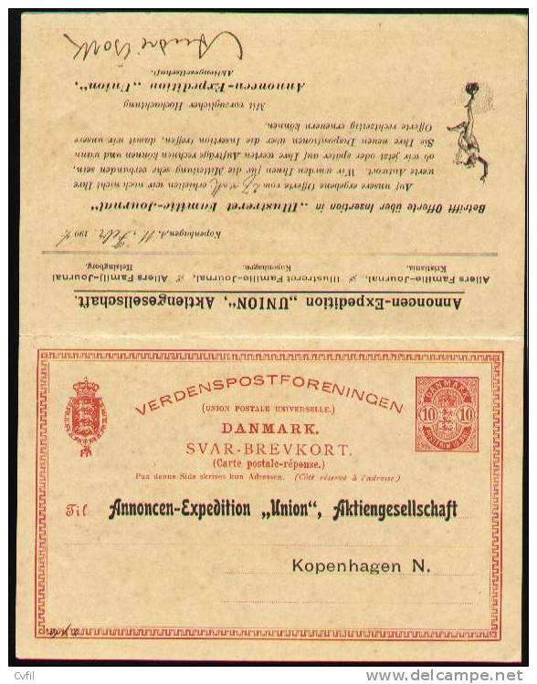 DENMARK 1904 - ENTIRE DOUBLE P.C. Of 10 øre + 10 øre To Germany - Interi Postali