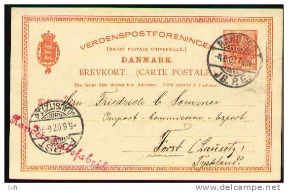 DENMARK 1907 - ENTIRE P.C. Of 10 øre Of King Christian IX - Interi Postali