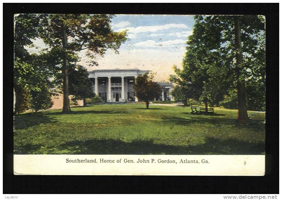 Southerland, Home Of Gen. John P. Gordon, Atlanta, Georgia 1922 - Atlanta