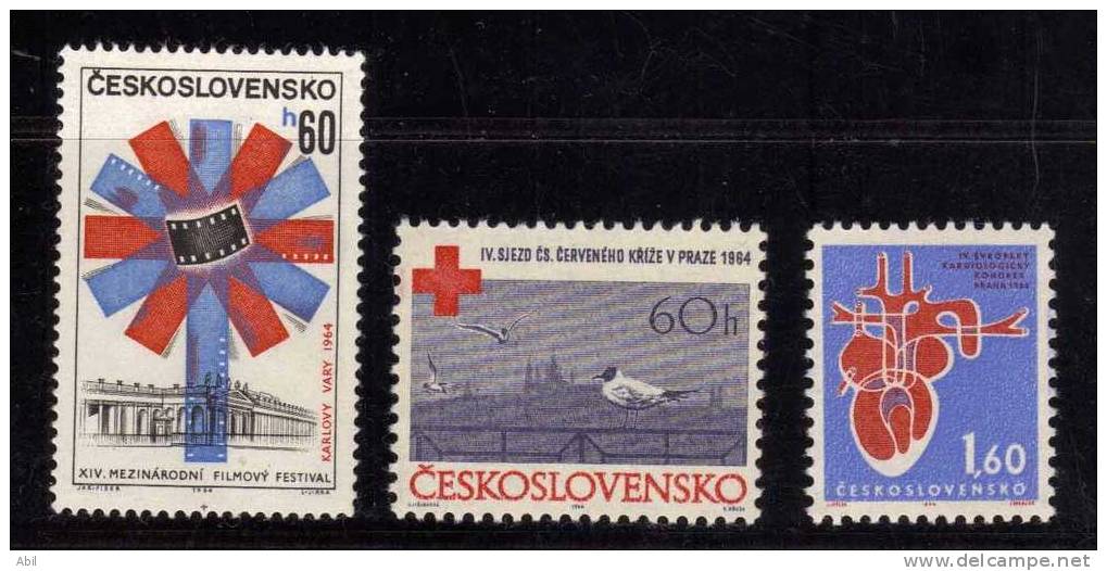 Tchécoslovaquie 1964 N°Y.T. : 1348 à 1350**leger Défaut Gomme Sur 1350 - Neufs