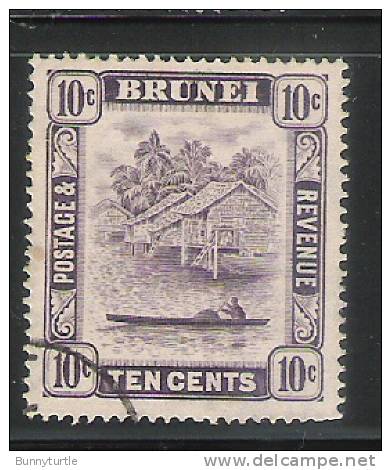 Brunei 1924-37 Scene On Brunei River 10c Used - Brunei (1984-...)