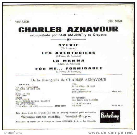 Charles Aznavour 45t. EP ESPAGNE *sylvie* - Sonstige - Franz. Chansons