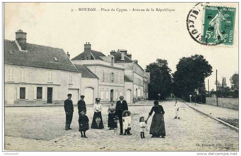 78 - YVELINES - HOUDAN - PLACE Du CYGNE - AVENUE De La REPUBLIQUE - Houdan