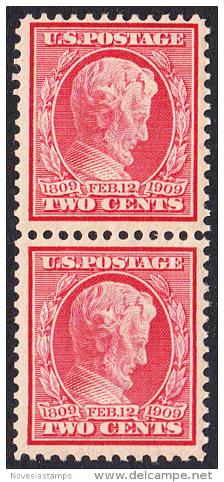 !a! USA Sc# 0367 MNH Vert.PAIR -Abraham Lincoln, Centenary Of Birth - Unused Stamps