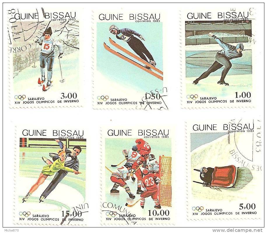 Guinée Bissau N°224 à 229 Oblitéré Bobsleigh, Ski, Patinage - Invierno