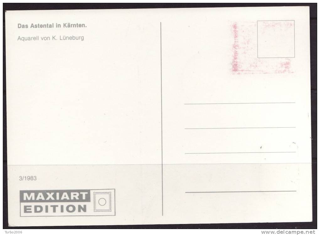 AUSTRIA 1983 Das Astental In Kärnten. Aquarel Von K. Lüneburg Ersttagstempel Mit 9 Sh. Astental - Maximumkarten (MC)