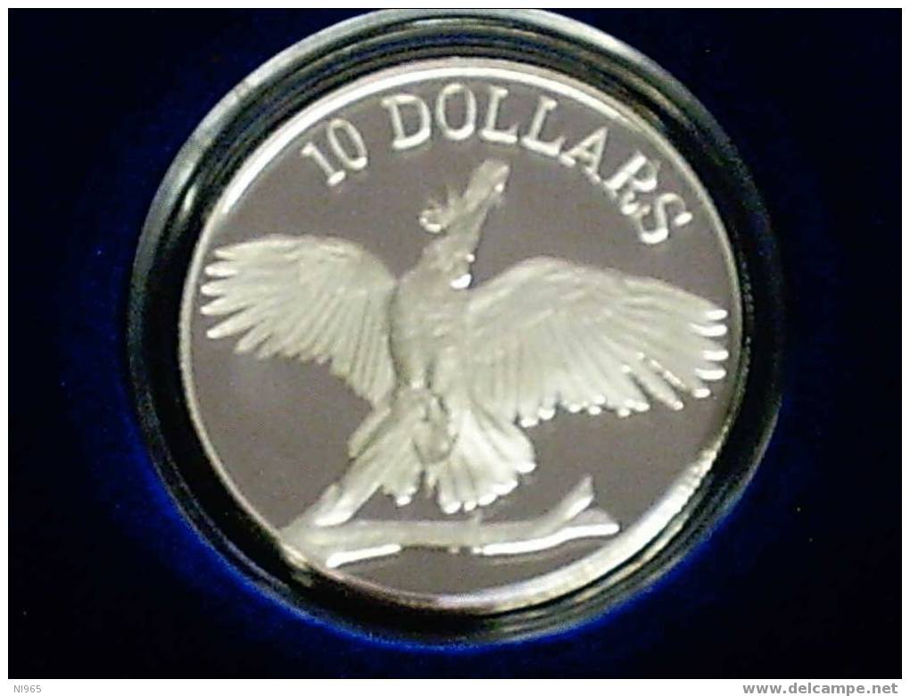 AUSTRALIA 10  DOLLARI ARGENTO ( SILVER DOLLARS ) PROOF COCKATOO  ANNO 1990 - Other & Unclassified