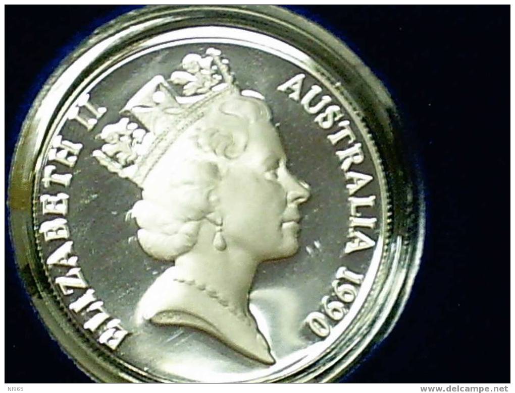 AUSTRALIA 10  DOLLARI ARGENTO ( SILVER DOLLARS ) PROOF COCKATOO  ANNO 1990 - Otros & Sin Clasificación