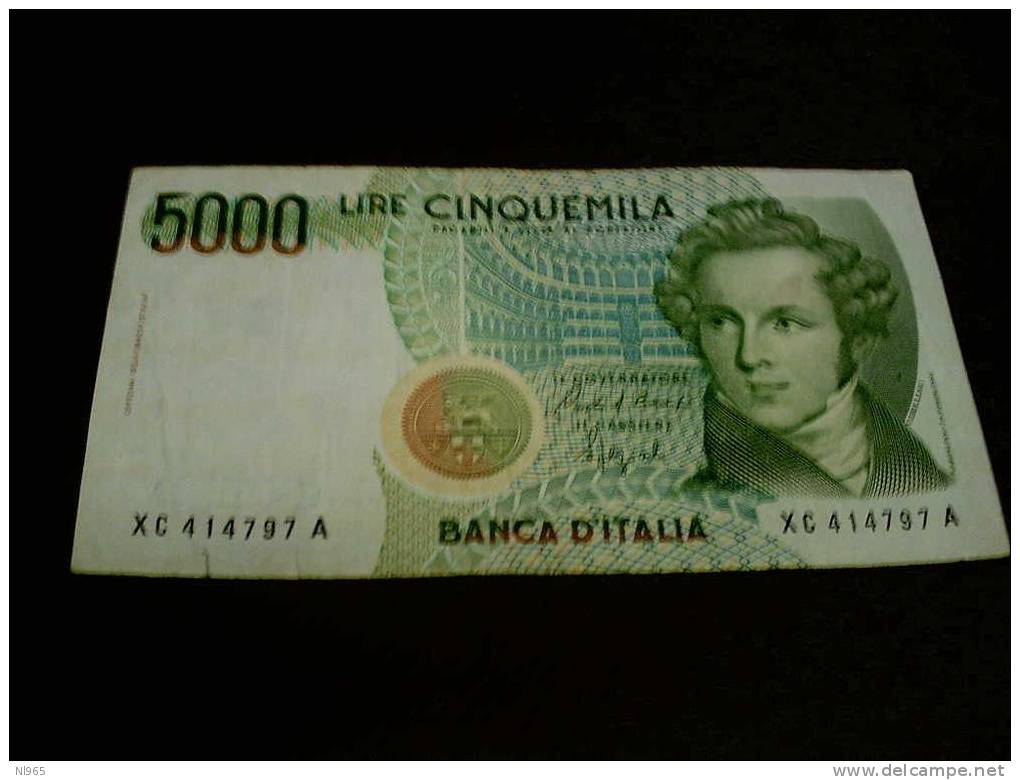 REPUBBLICA ITALIANA - BANCA D´ ITALIA - BANCONOTA DA LIRE 5000 SOSTITUTIVA CON LA " X " - 5.000 Lire