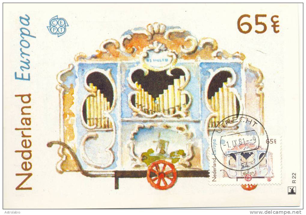 Carte Maximum (2) Pays-Bas 1981 " Instruments De Musique " Yvert 1156/7 Voir 2 Scan - 1981