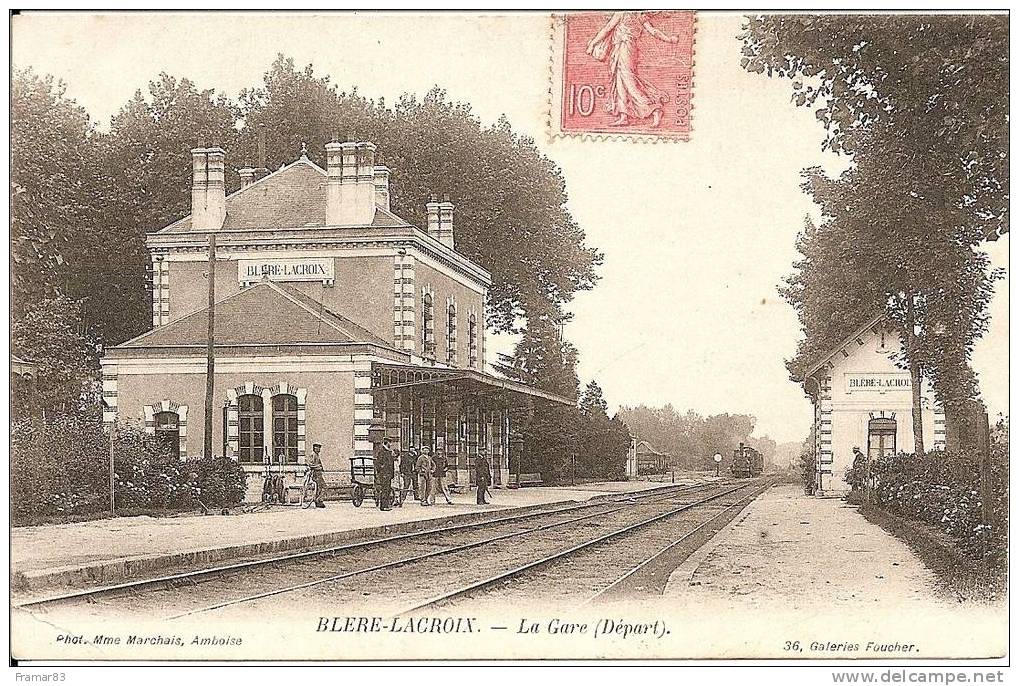 Bléré Lacroix - La Gare ( Départ ) Avec Train - Bléré