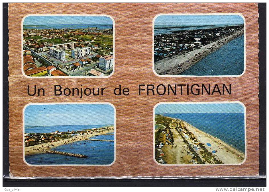 34 FRONTIGNAN Multivue, Bonjour, Vue Générale, Plage, Ed Sofer, CPM 10x15, 1973 - Frontignan