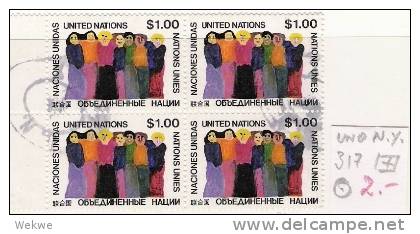 Spez249/UNO NY, Mi. 317 4-er Block Gestempelt - Used Stamps