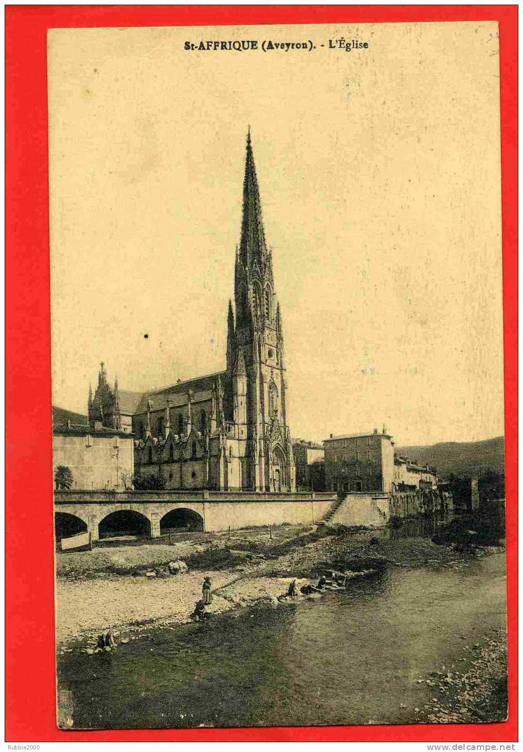 SAINT AFFRIQUE 1934 L EGLISE LAVANDIERE CARTE EN BON ETAT - Saint Affrique