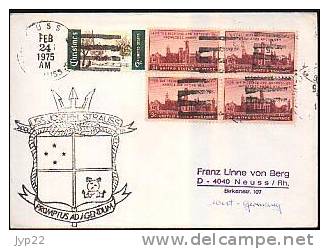 Jolie Lettre USA Pour Allemagne Obl Navale Bateau USS Joseph Strauss CAD 24-02-75 - Event Covers