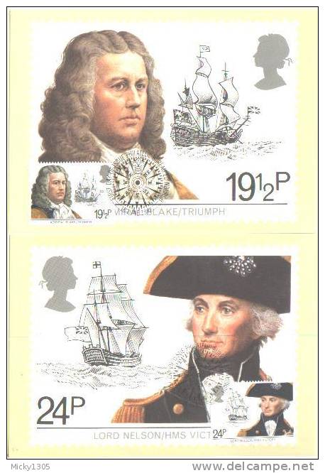 Großbritannien / United Kingdom - Mi-Nr 918/922 - Fünf Maxikarten / Five Maxicards (b021) ## - Schiffahrt