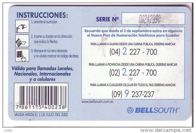 SNOW MOUNTAIN  ( Ecuador Chip Card ) ** PROVINCIA DE PICHINCHA - BellSouth - Ecuador