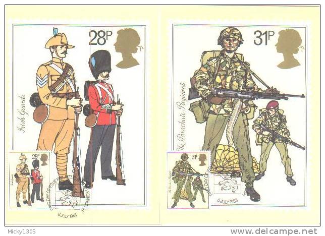 Großbritannien / United Kingdom - Mi-Nr 956/960 - Fünf Maxikarten / Five Maxicards (b025) ## - Militaria