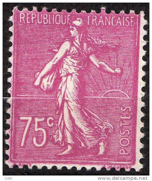 FRANCE 1926 - YT N° 202 * - Semeuse Fond Lignée - 75c Lilas-rose - 1903-60 Säerin, Untergrund Schraffiert