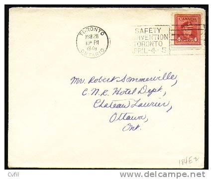 CANADA 1949 - 4 Cents COIL On COVER - Roulettes